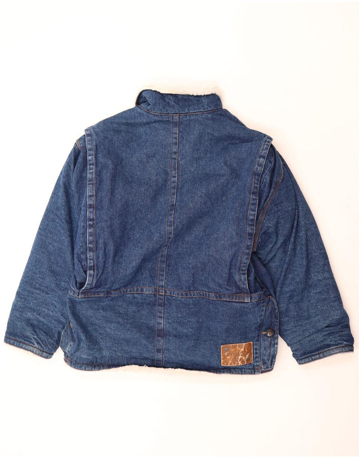 STRATOS Herre Denim Sherpa Jacket UK 42 XL Blå Bomuld