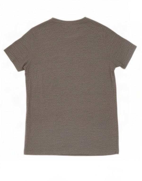 Trussardi Jeans Dame Grafisk T-Shirt Top UK 14 Medium Grey Flecked Modal