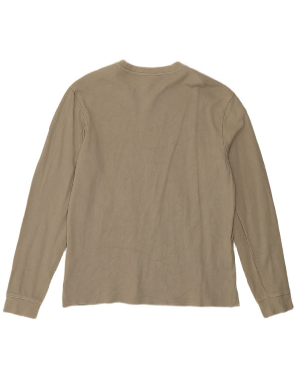 Zara Herre Top Langærmet Medium Beige Bomuld