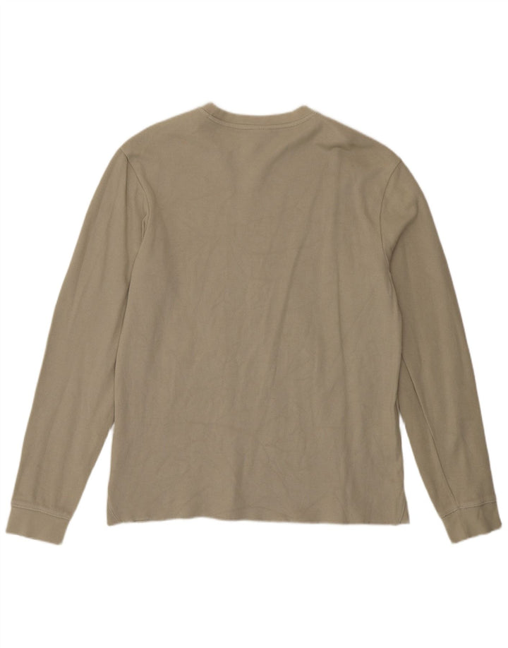 Zara Herre Top Langærmet Medium Beige Bomuld