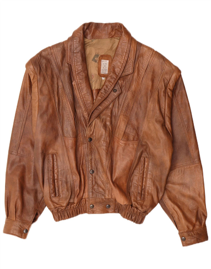Vintage Herre Læderjakke UK 38 Medium Brun Læder