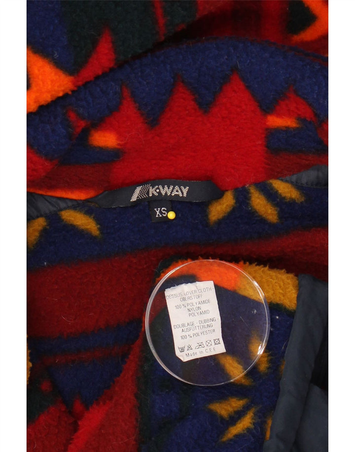 K-WAY Mens Hooded Windbreaker Jacket UK 34 XS Navy Blue Polyamide Vintage K-Way and Second-Hand K-Way from Messina Hembry 