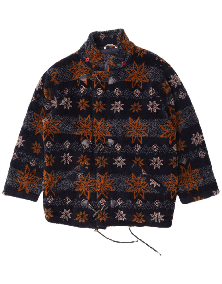 Astrolabio Herre Fleecejakke UK 40 Large Navy Blue Floral Polyester