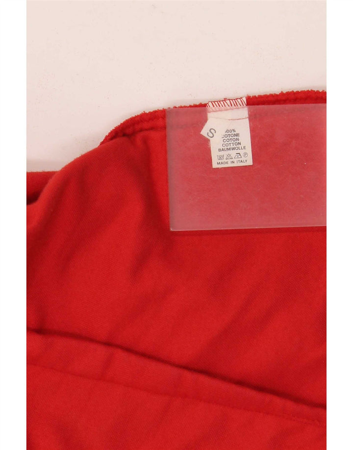 Vintage Dame 5 Button Velvet Blazer Jacket UK 10 Small Red Bomuld