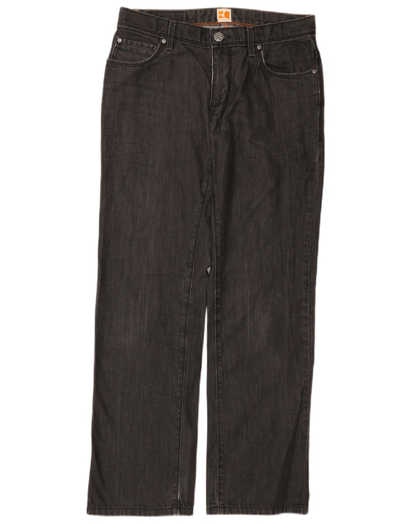 HUGO BOSS Lige jeans til kvinder W33 L32 Grå bomuld