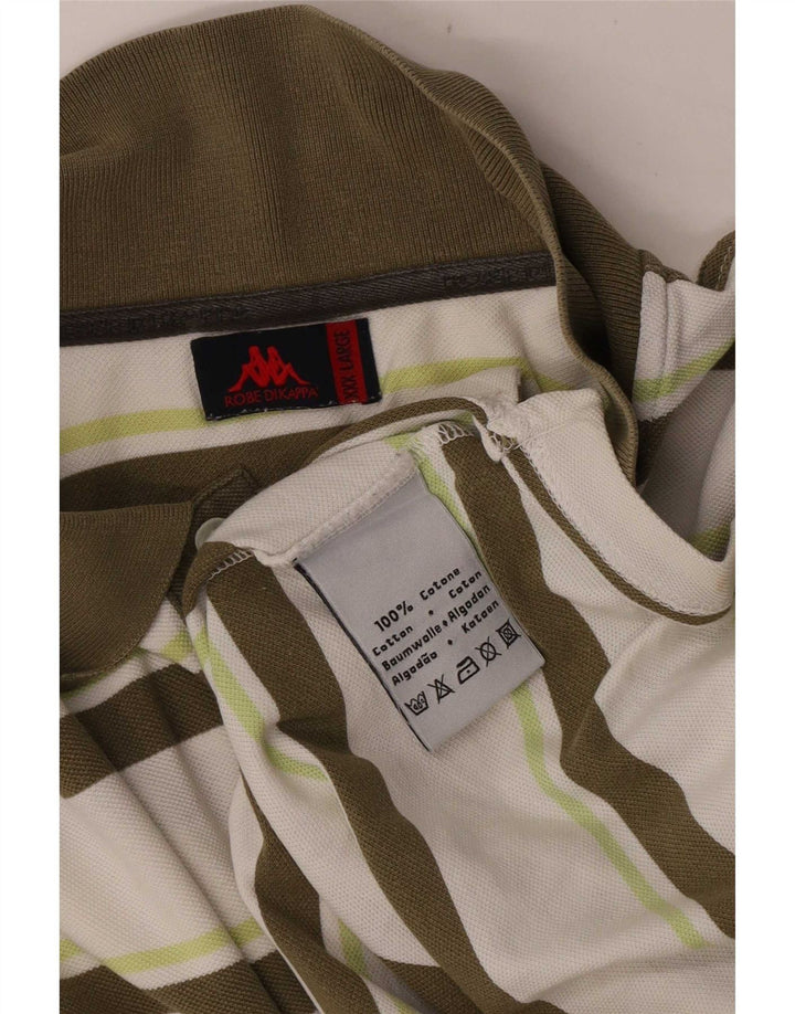 Kappa herre poloshirt 3XL hvid stribet bomuld