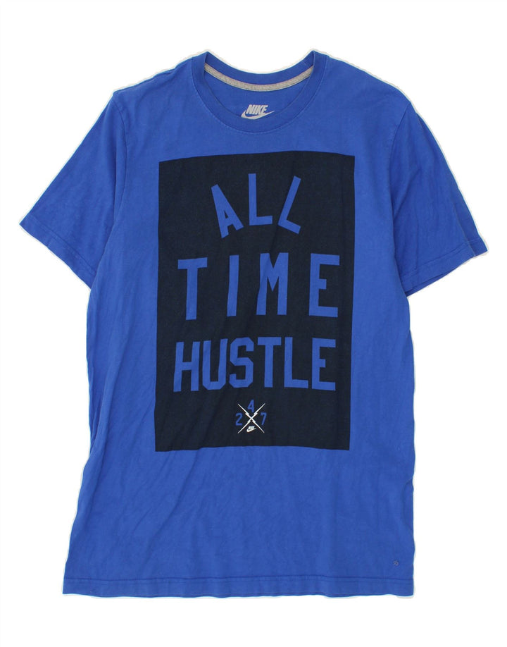 NIKE Mens Regular Fit Graphic T-Shirt Top Large Blue Vintage Nike and Second-Hand Nike from Messina Hembry 