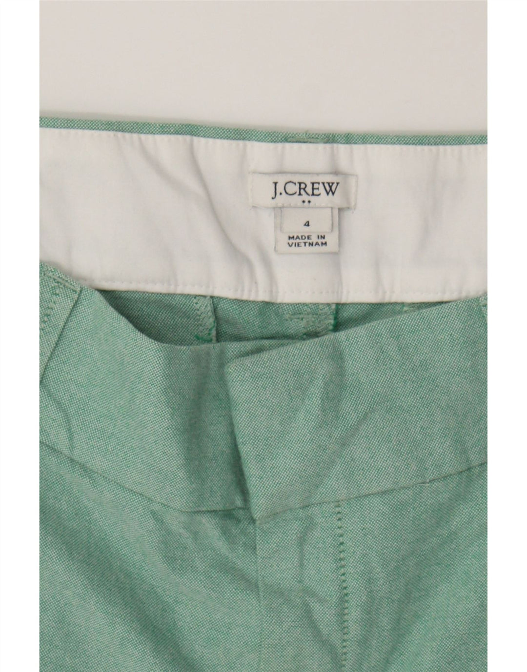 J. CREW Womens Chino Shorts US 4 Small W27  Green Cotton Vintage J. Crew and Second-Hand J. Crew from Messina Hembry 