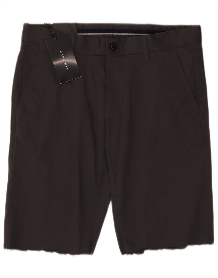 Zara Herre Chino Shorts EU 40 Medium W31 Grå Bomuld