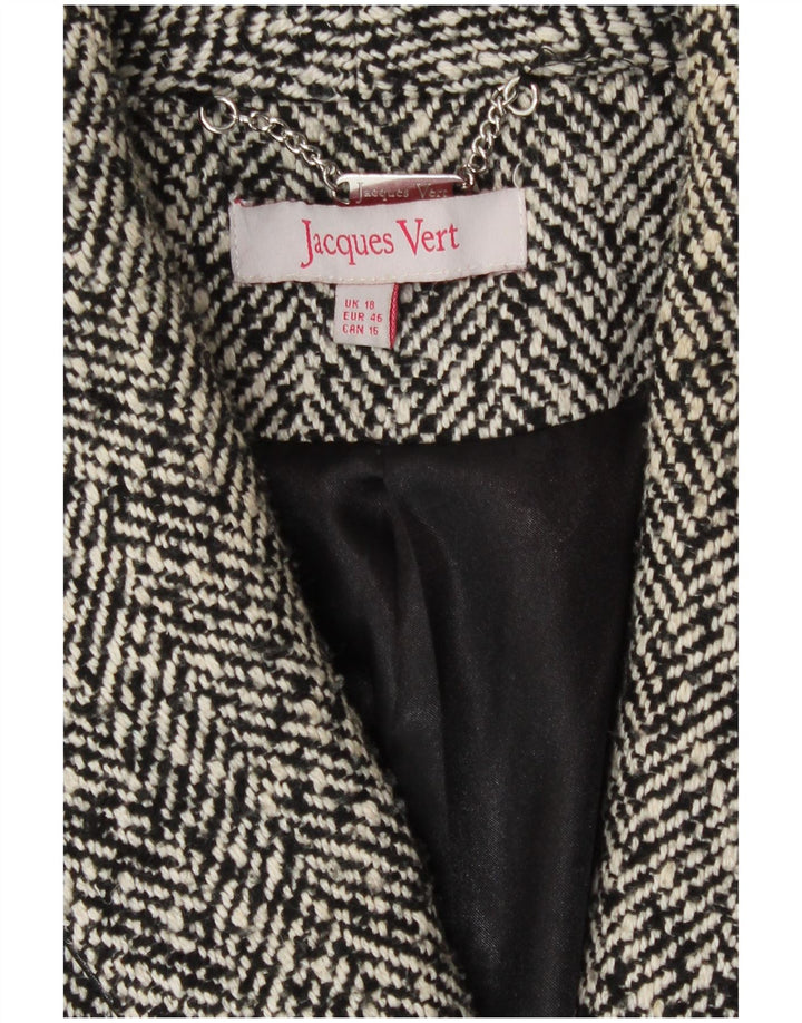 Jacques Vert Dameoverfrakke UK 18 XL Sort sildebenspolyester