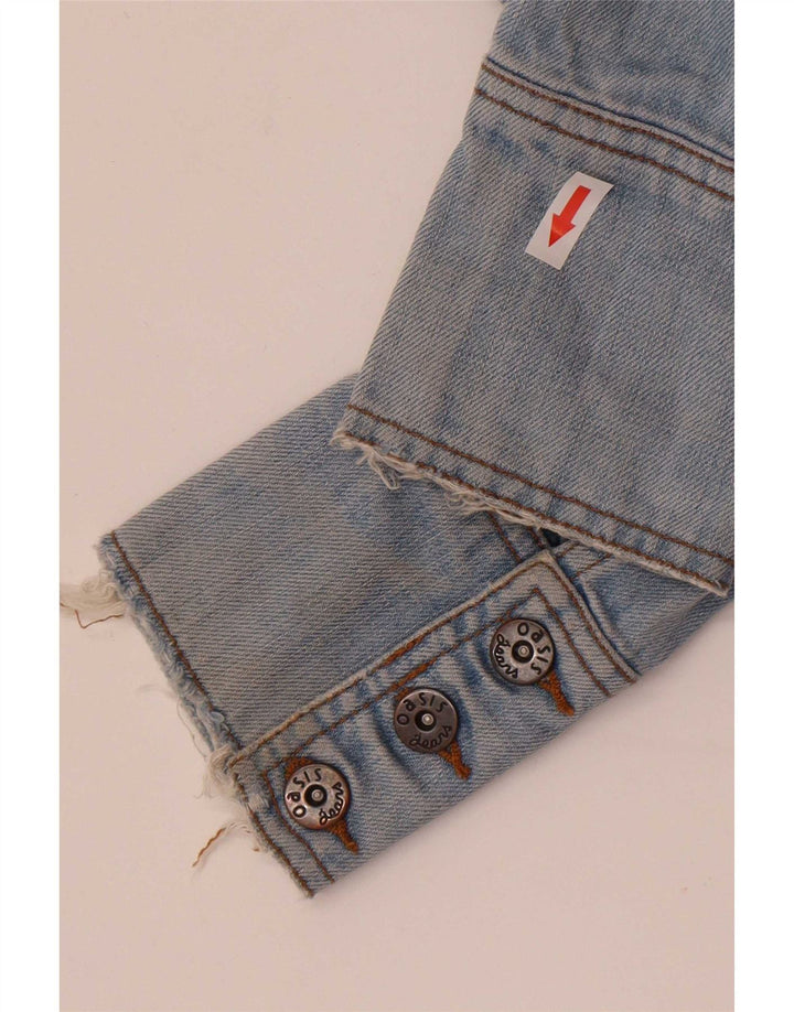 Oasis Dame denimjakke UK 12 Medium Blue Bomuld