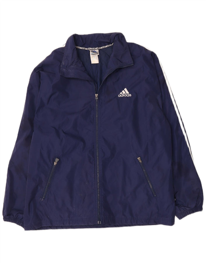 Adidas Herre Windbreaker Jacket UK 44/46 Large Navy Blue Polyamide