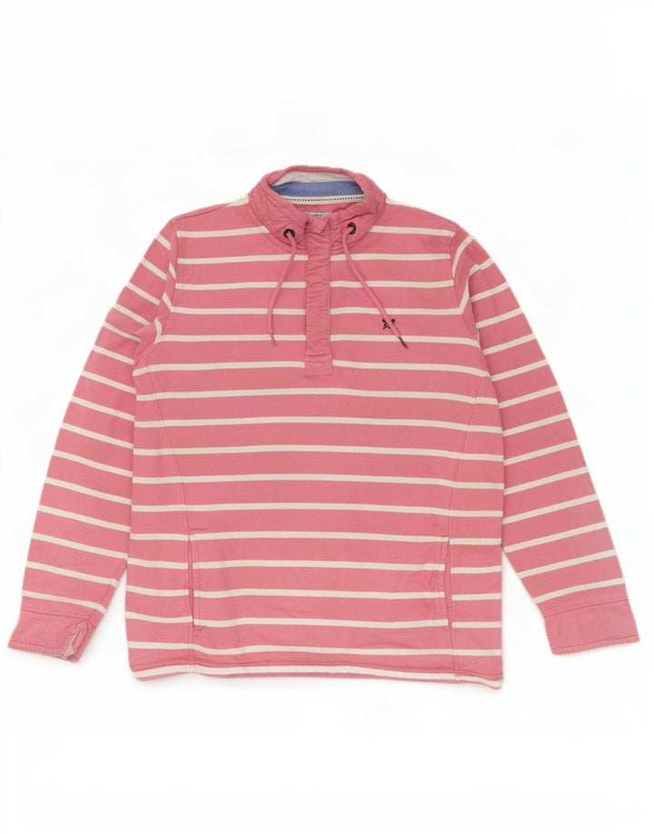 Crew Clothing Dame Oversized Sweatshirt Jumper UK 14 Stor Pink Stribet