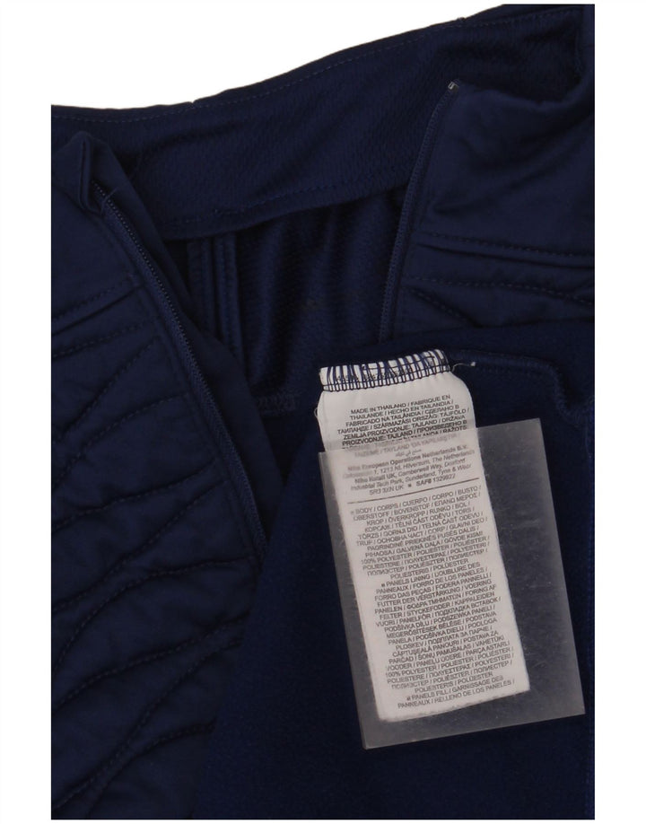Nike Pullover med lynlås til mænd, træningsdragt Top Medium Navyblå polyester