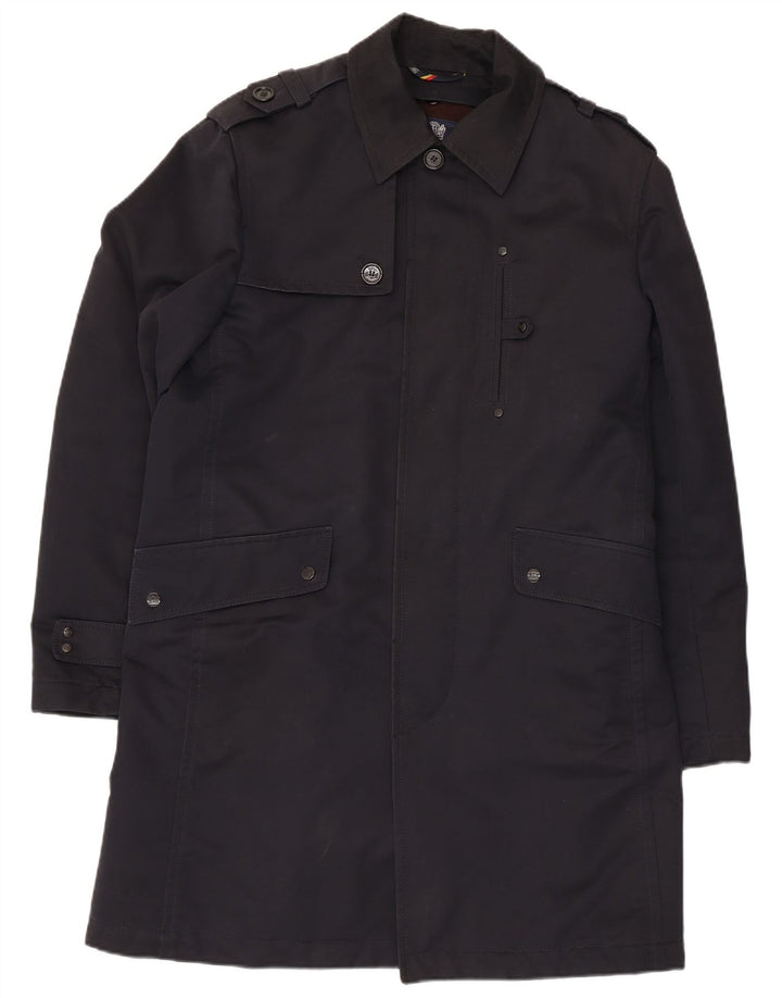 Boggi Herre Trench Coat IT 50 Stor Marineblå Bomuld