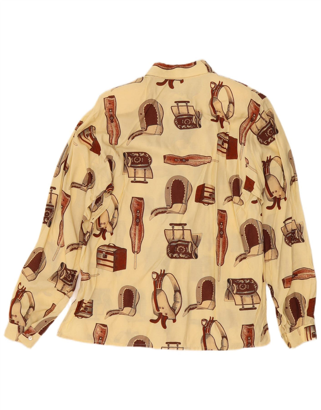 VINTAGE Dame Oversized skjortebluse UK 14 Medium Off White