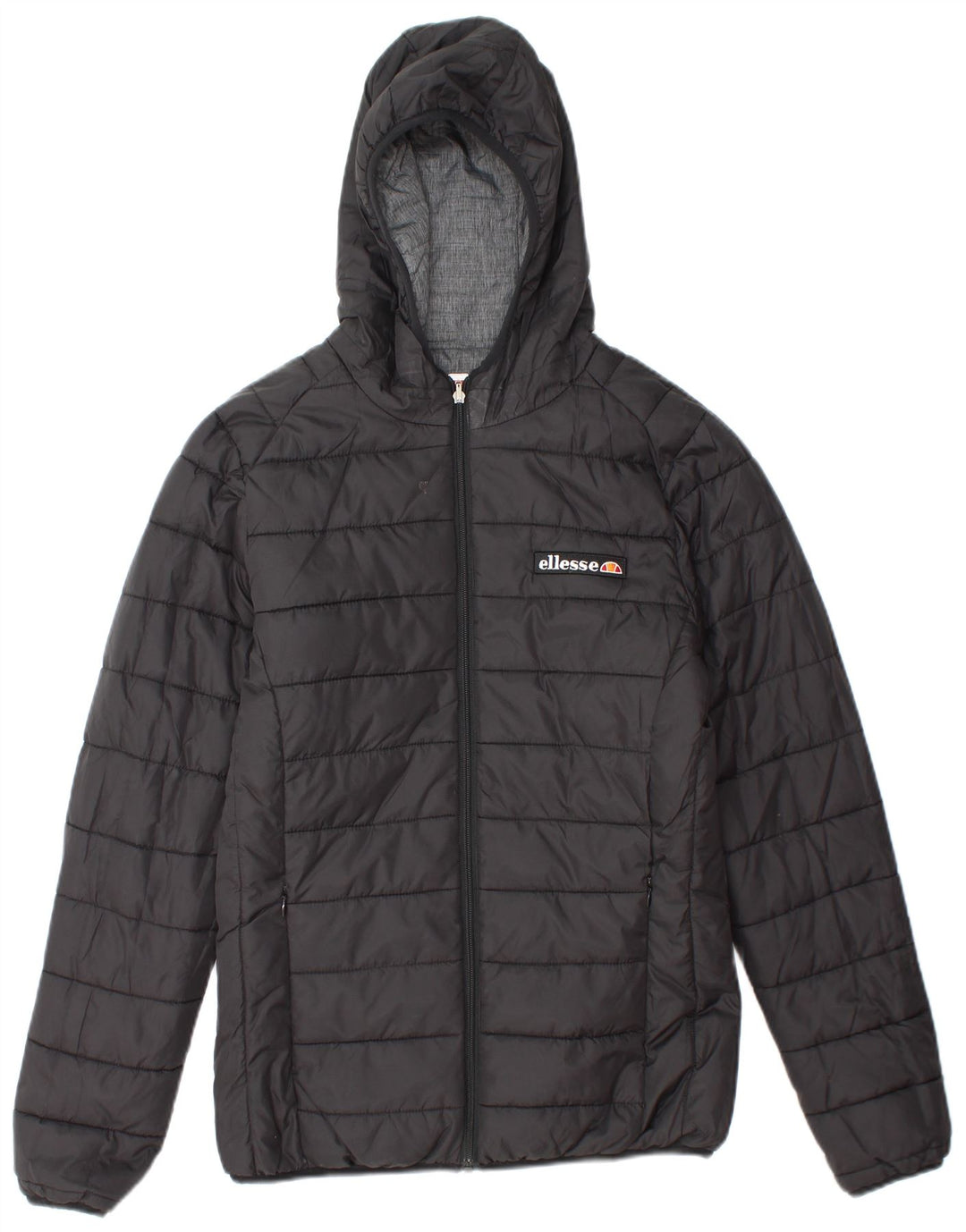 Ellesse Dame Oversized Hætte Vendbar Polstret Jakke UK 10 Lille Grå