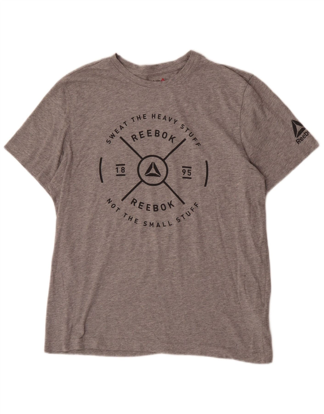 Reebok Herre Grafisk T-Shirt Top Stor Grå Bomuld