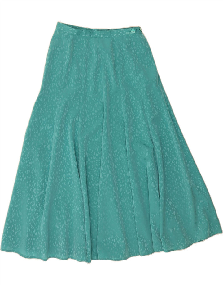 VINTAGE Womens A-Line Skirt UK 12 Medium  Green Spotted Polyester Vintage Vintage and Second-Hand Vintage from Messina Hembry 