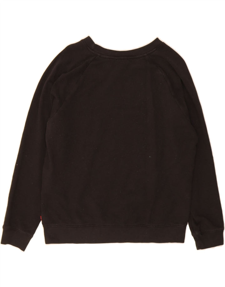 LEVI'S Womens Graphic Oversized Sweatshirt Jumper UK 10 Small Black Cotton Vintage Levi's and Second-Hand Levi's from Messina Hembry 