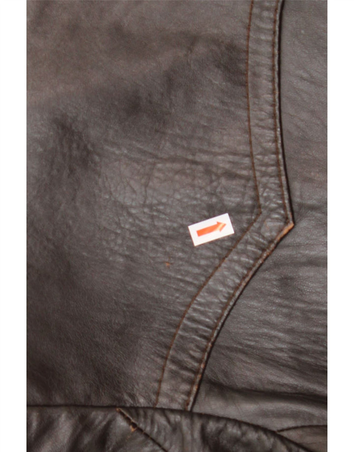 VINTAGE Læderfrakke til mænd IT 50 Stor brunt læder