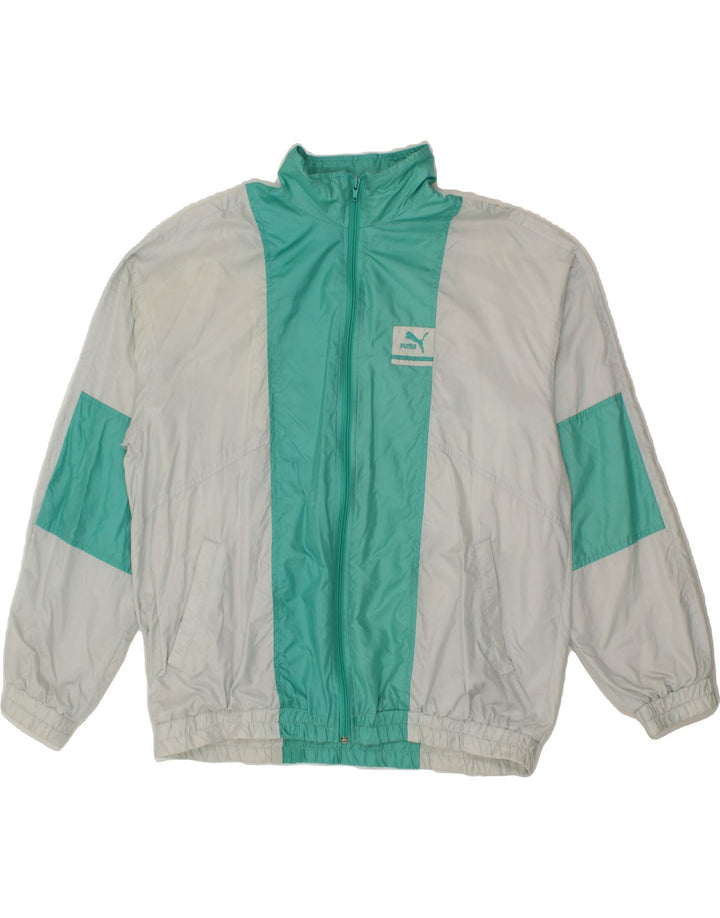 PUMA Mens Rain Jacket UK 42 XL Grey Colourblock Polyamide Vintage Puma and Second-Hand Puma from Messina Hembry 