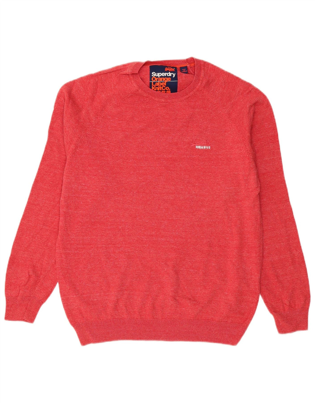 Superdry Herre sweater med rund hals, stor rød bomuld