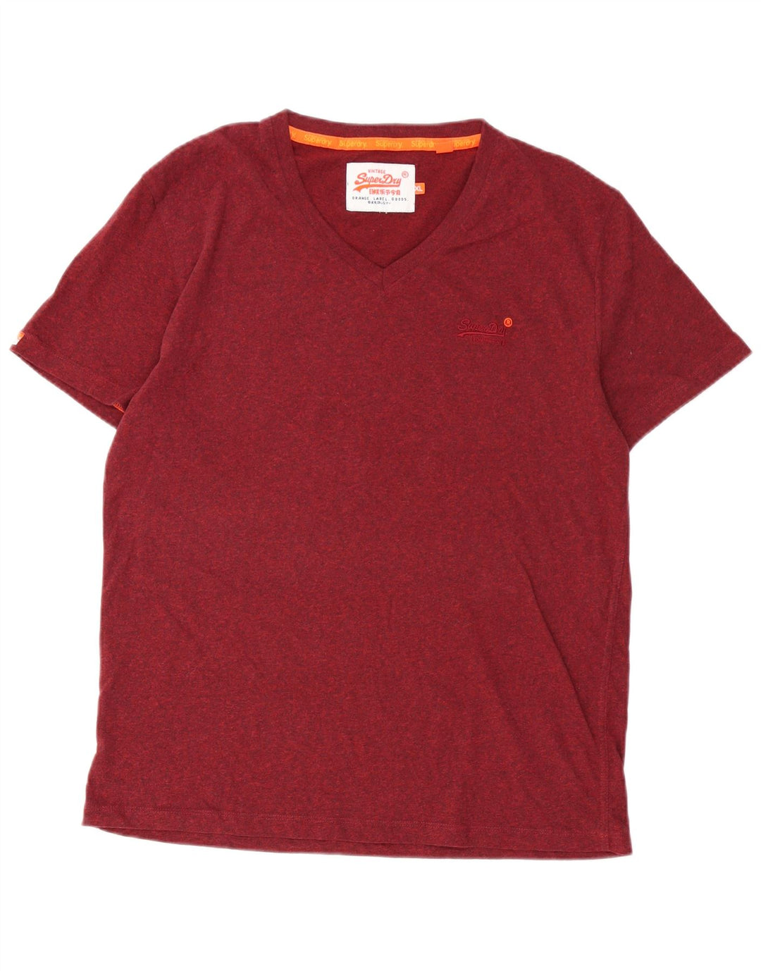 Superdry T-shirt top til mænd XL Burgundy Flecked