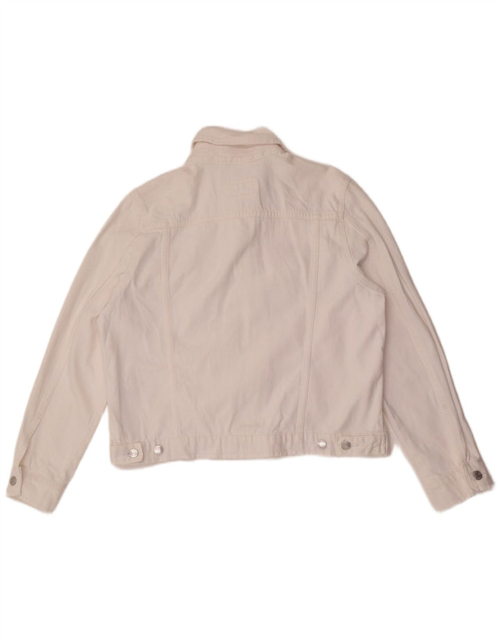 Marks & Spencer Dame denimjakke UK 14 Stor hvid bomuld