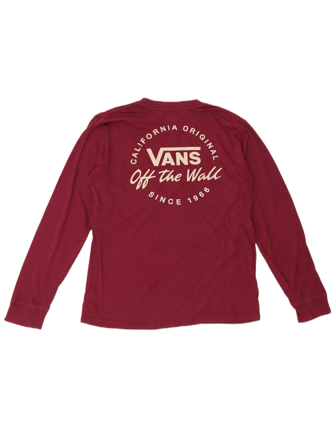 VANS Dame Grafisk Top Langærmet UK 14 Large Bourgogne Bomuld