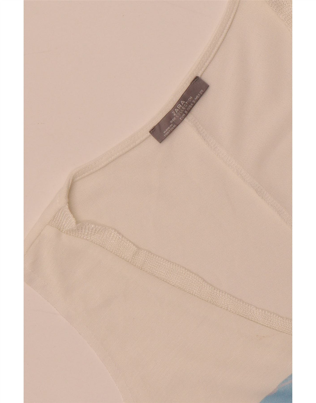 Zara Kvinder Grafisk Vest Top UK 10 Small White Floral