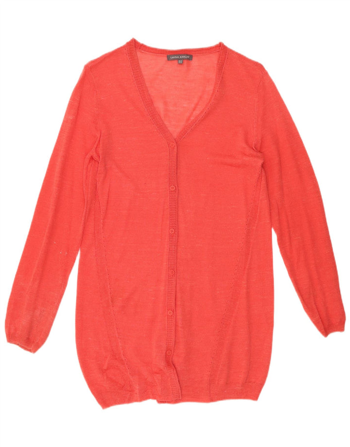 LAURA ASHLEY Dame Longline Cardigan Sweater UK 12 Medium Red