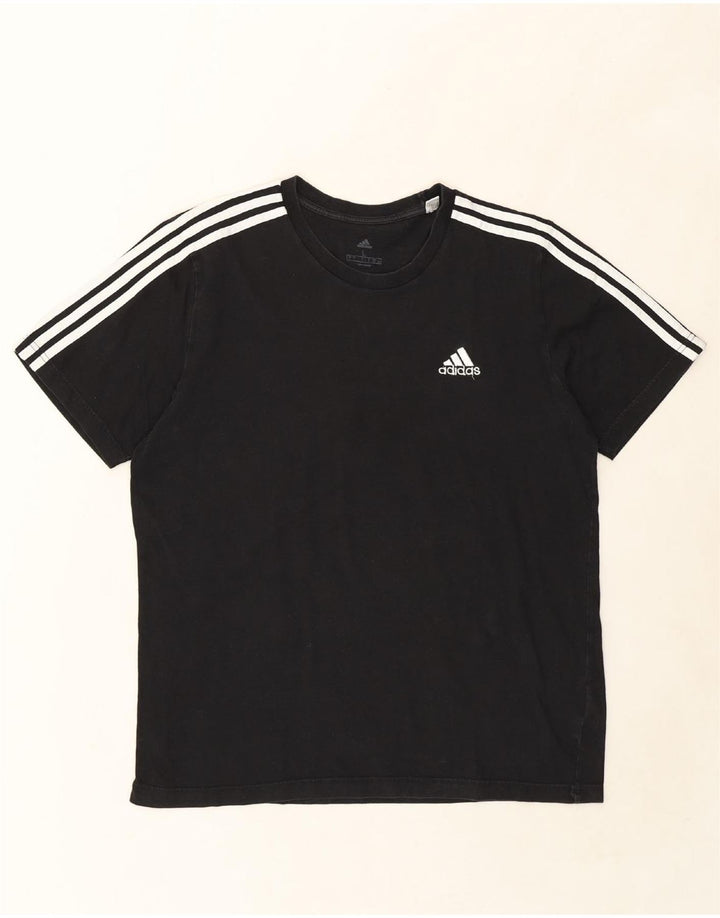 ADIDAS Mens T-Shirt Top Large Black Cotton Vintage Adidas and Second-Hand Adidas from Messina Hembry 