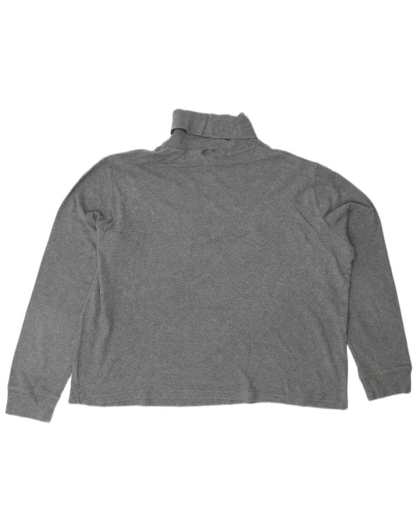 RALPH LAUREN Dame Rullehals sweater UK 18 XL Grå Bomuld