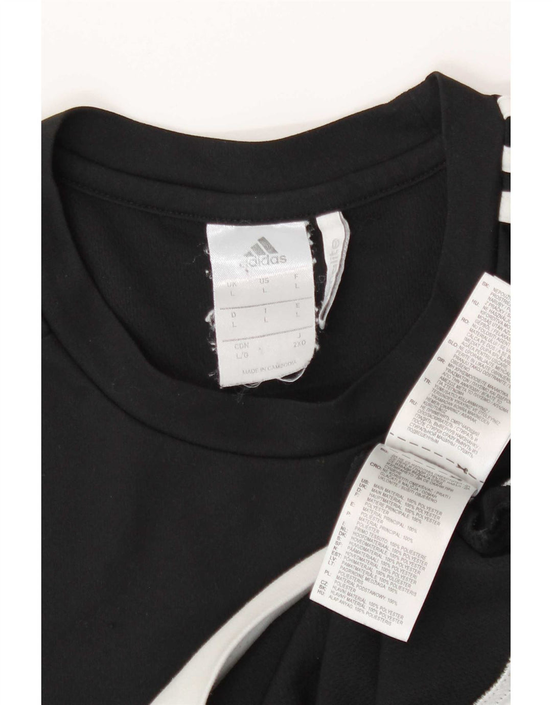 Adidas Herre Climalite T-Shirt Top Stor Sort Colourblock Polyester