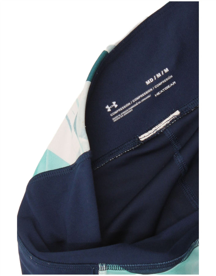 Under Armour Compression Leggings til kvinder UK 12 Medium Turkis Geometric