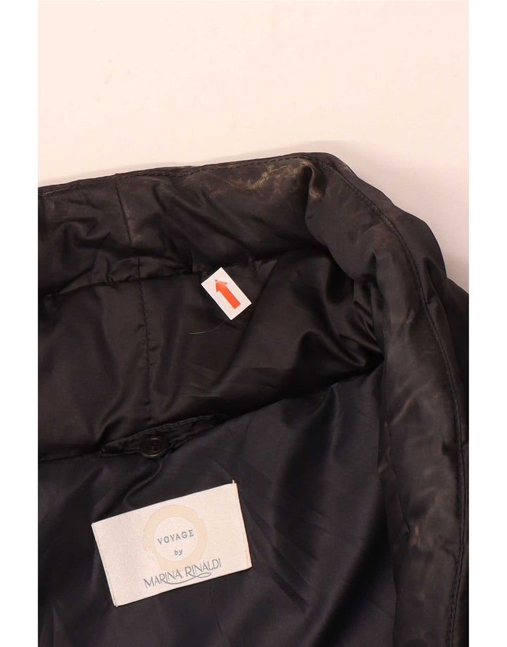 Marina Rinaldi Womens Voyage Polstret frakke Størrelse 21 Medium Navy Blue Nylon