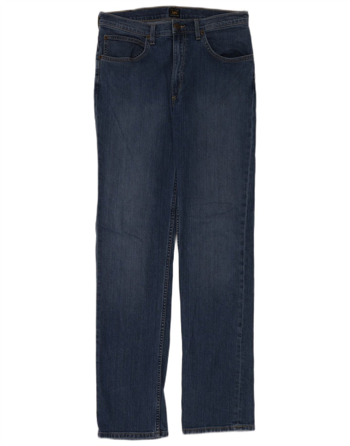 Lee Dame Brooklyn Straight Jeans W33 L34 Blå Bomuld