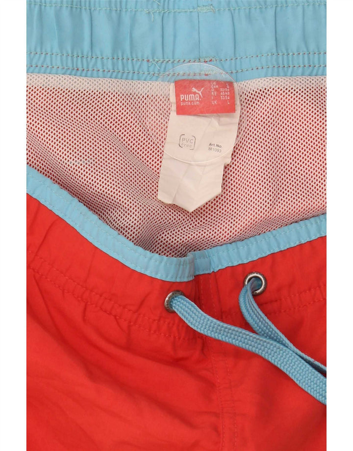 Puma Herre grafiske badeshorts store røde polyester