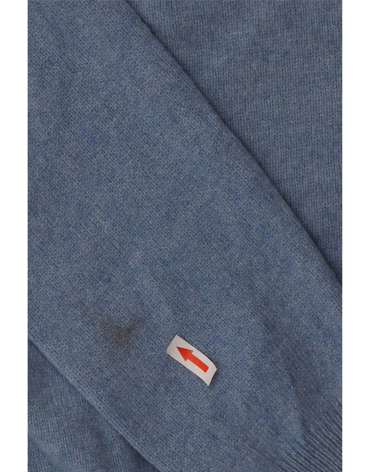 Marlboro Classics Herre Crew Neck Jumper Sweater Medium Blue Wool