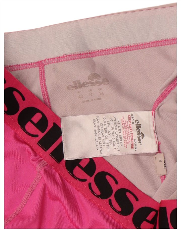 Ellesse Womens Grafiske Leggings UK 14 Large Pink Colourblock Polyester