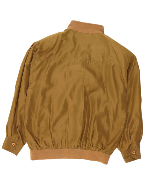 Coocoon Herre Loose Fit Bomber Jacket UK 36 Small Khaki Silk