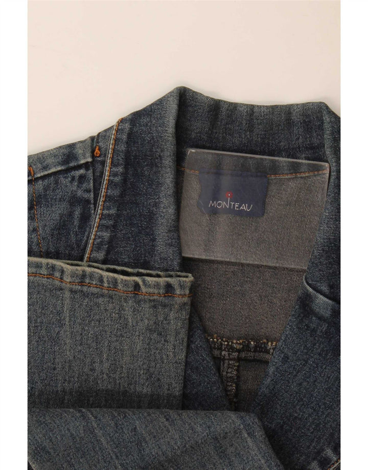 Monteau Dame 2-knaps Denim Blazer Jacket UK 10 Small Blue