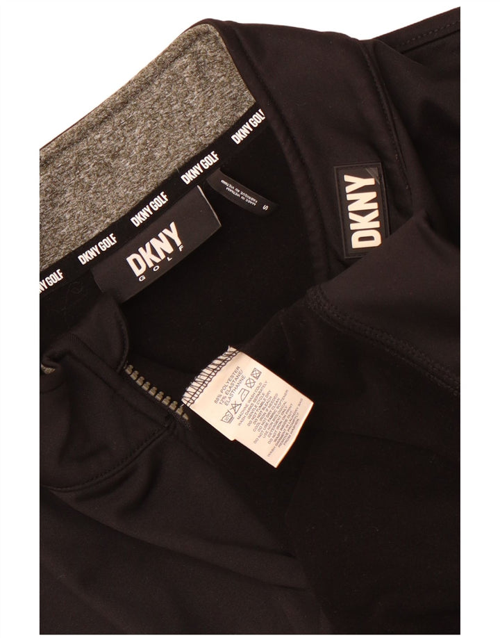 Dkny Herre Zip Neck Sweatshirt Jumper Lille Sort Polyester