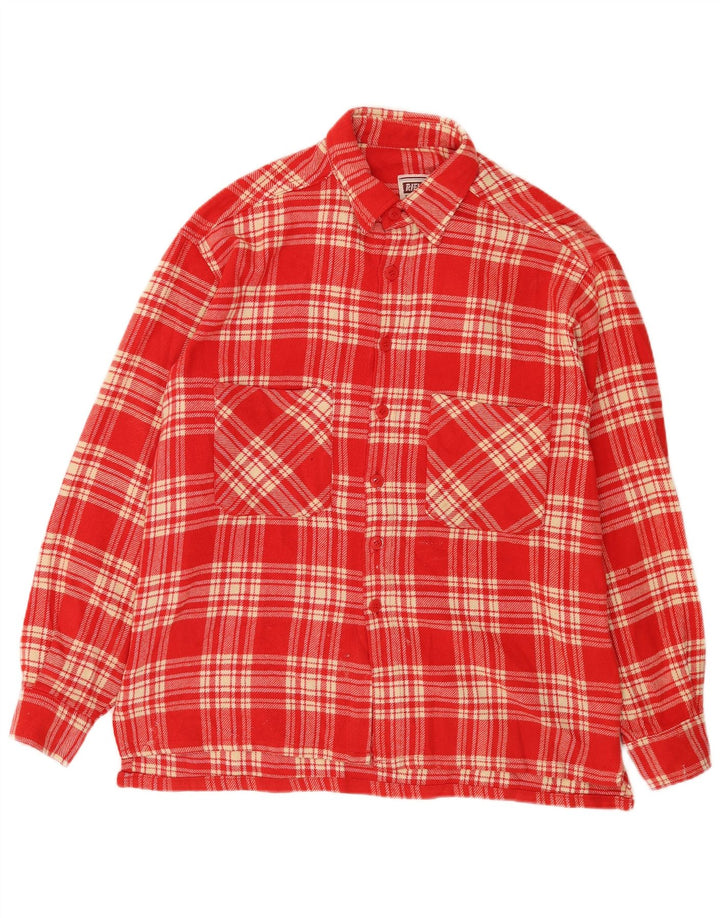 Rifle Herre Overshirt Skjorte Medium Rød Ternet Akryl