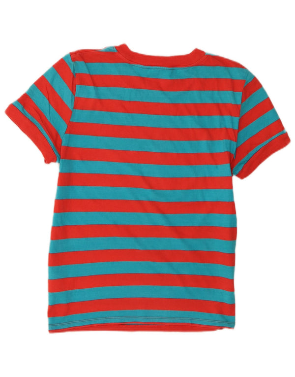Wrangler Grafisk T-Shirt Top UK 6 XS Orange Stribet Bomuld