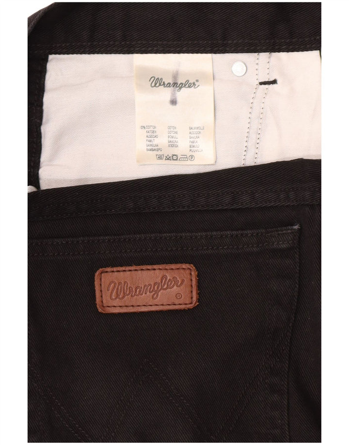 Wrangler Herre Regular Fit Straight Jeans W36 L32 Sort Bomuld
