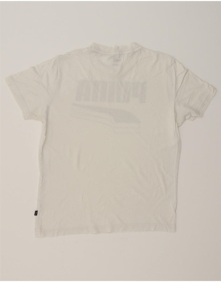 PUMA Mens Graphic T-Shirt Top Medium White Cotton Vintage Puma and Second-Hand Puma from Messina Hembry 