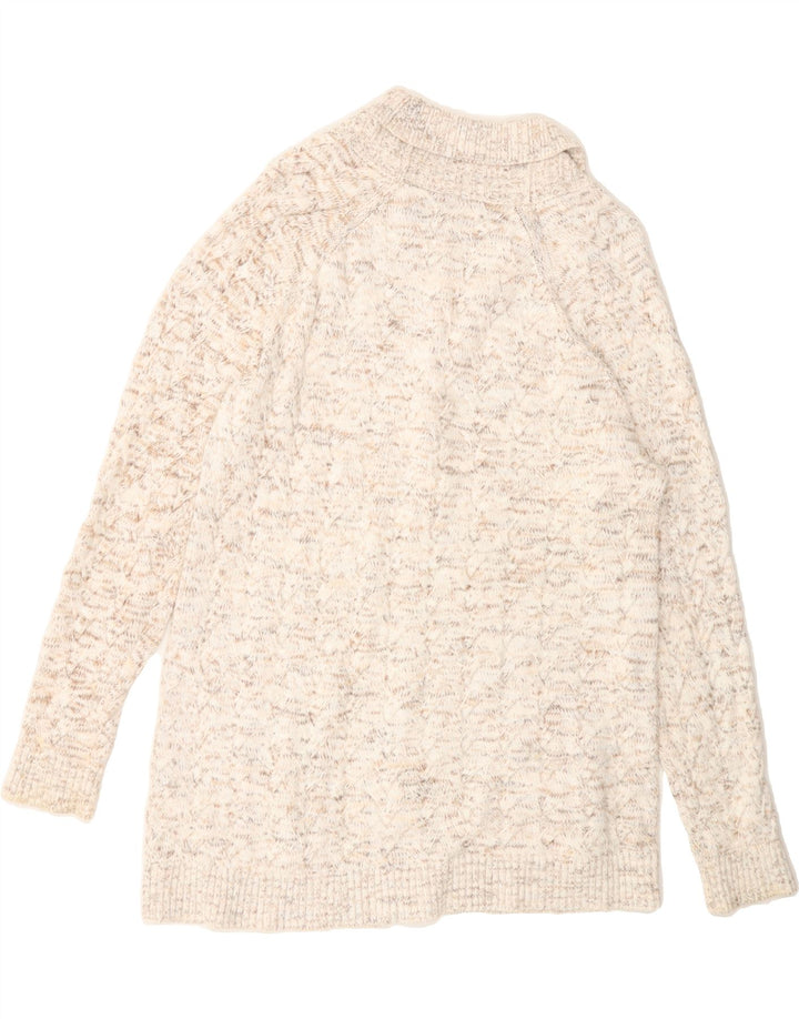 LANDS END Womens Oversized Cardigan Sweater UK 16 Large Off White Flecked Vintage Lands End and Second-Hand Lands End from Messina Hembry 