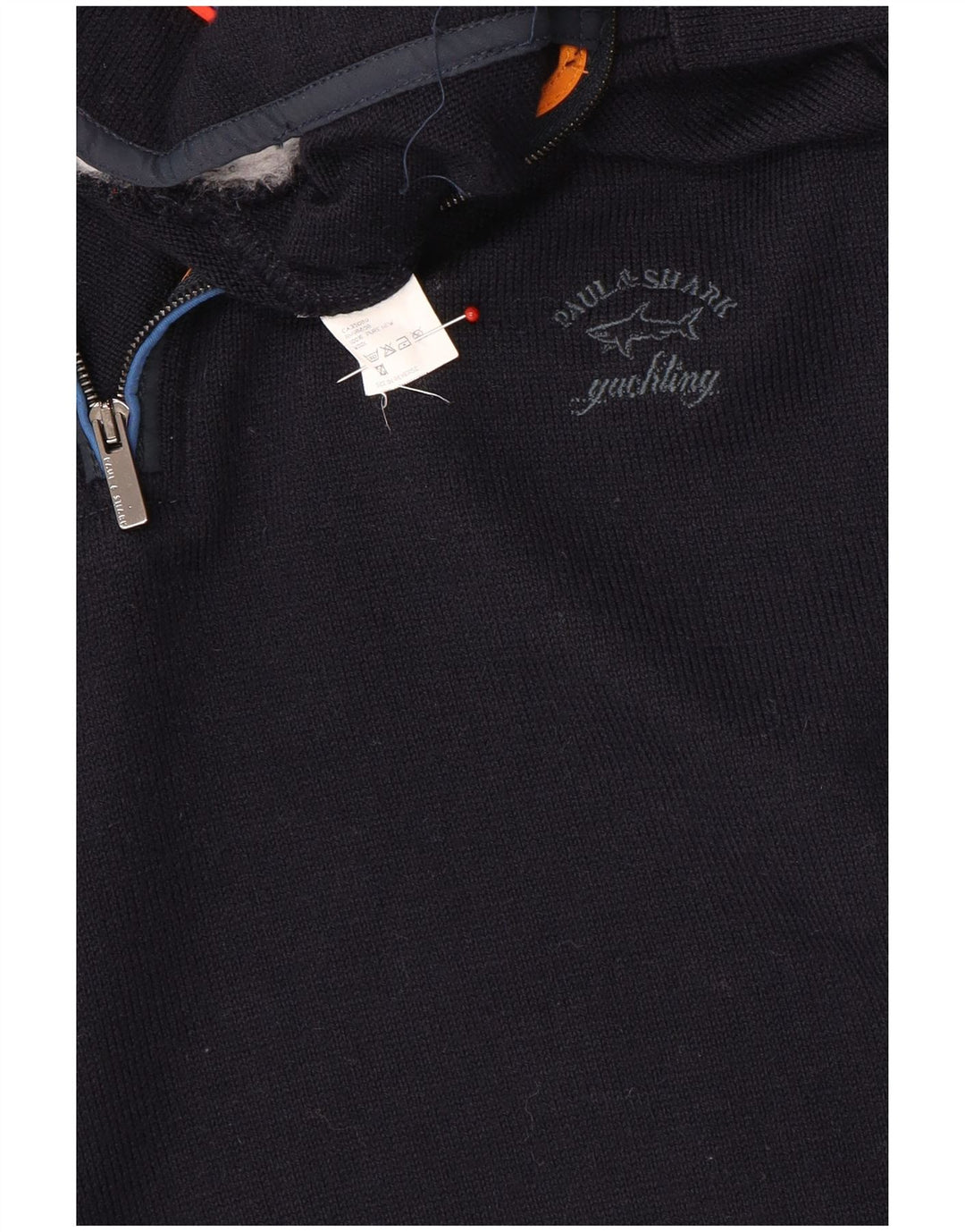 Paul & Shark Herre Zip Neck Jumper Sweater Medium Navy Blue Uld